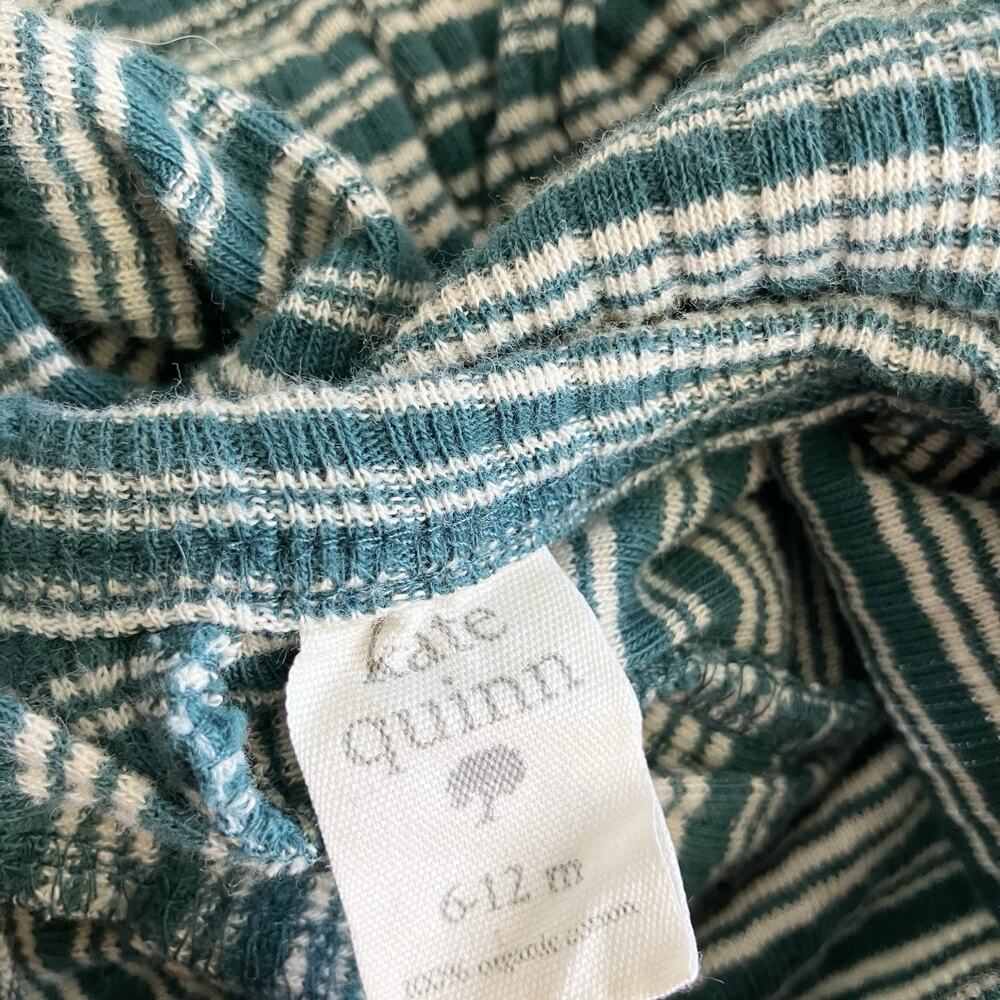 Kate Quinn baby Girl 6-12 Mos Dress Long Sleeve Green Striped Ruffle Casual - Picture 3 of 6